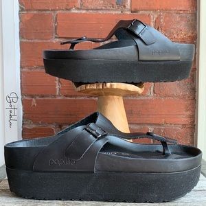 birkenstock platform sandals black